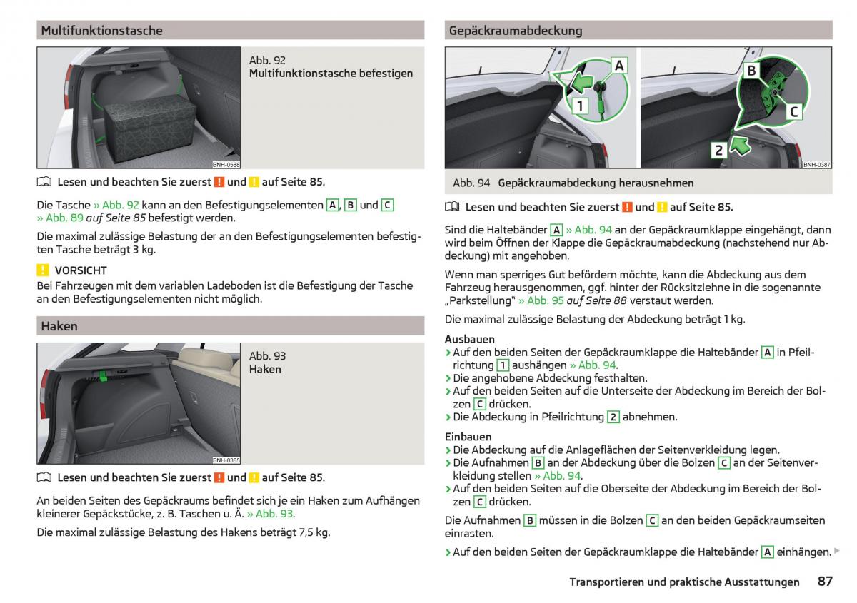 Skoda Rapid Handbuch / page 89