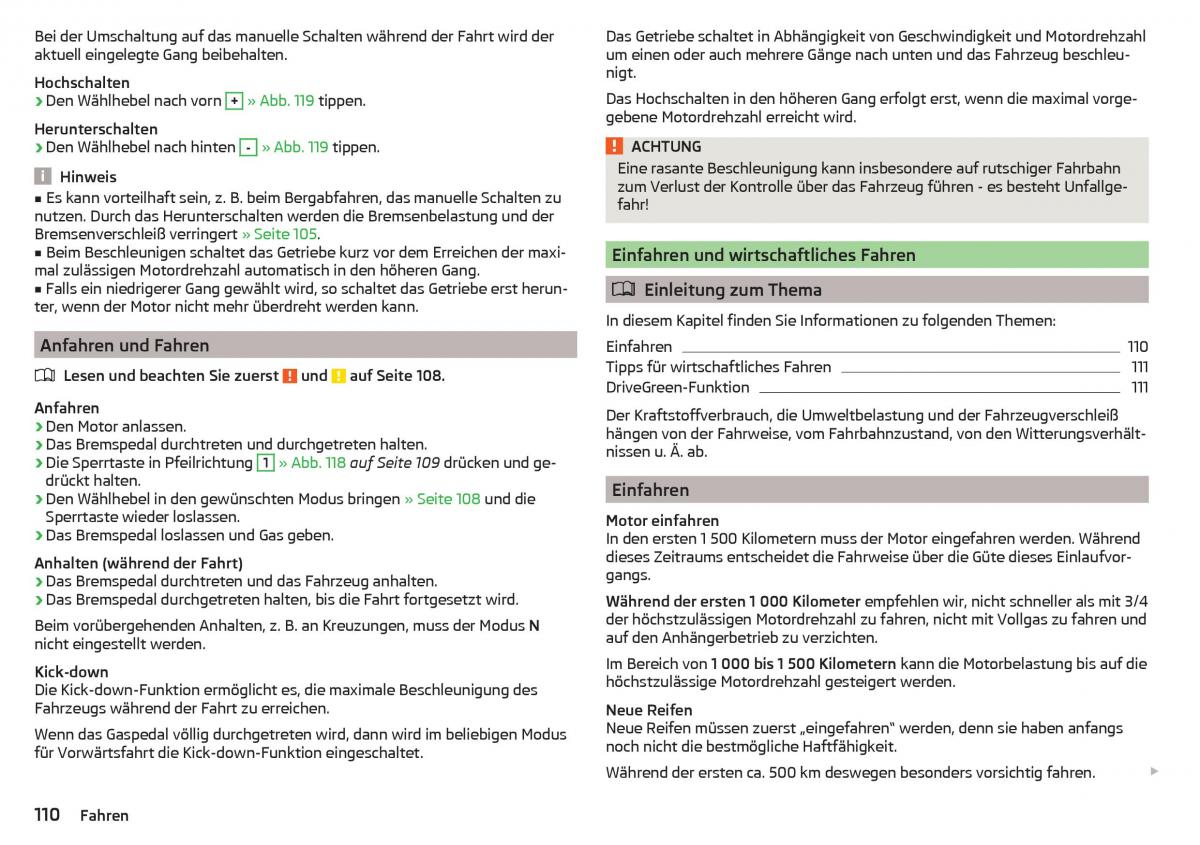 Skoda Rapid Handbuch / page 112