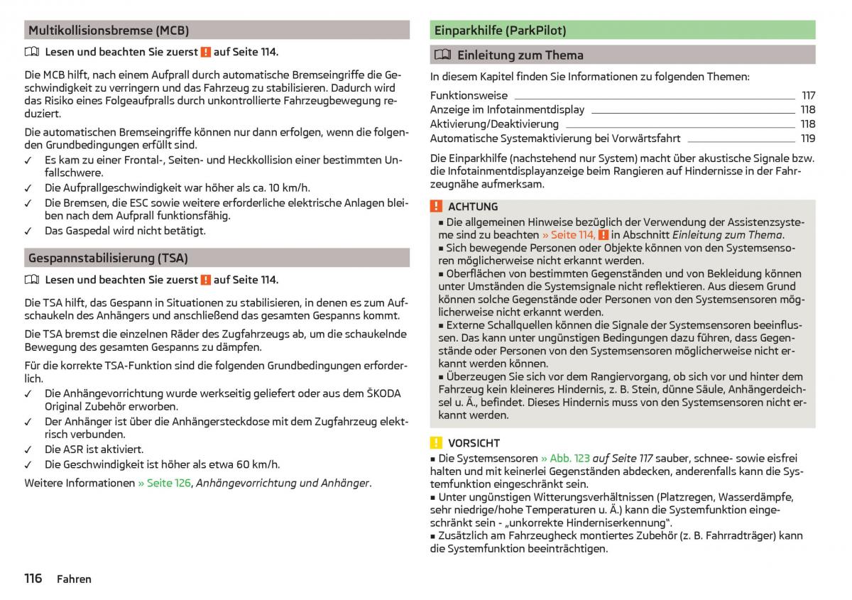 Skoda Rapid Handbuch / page 118