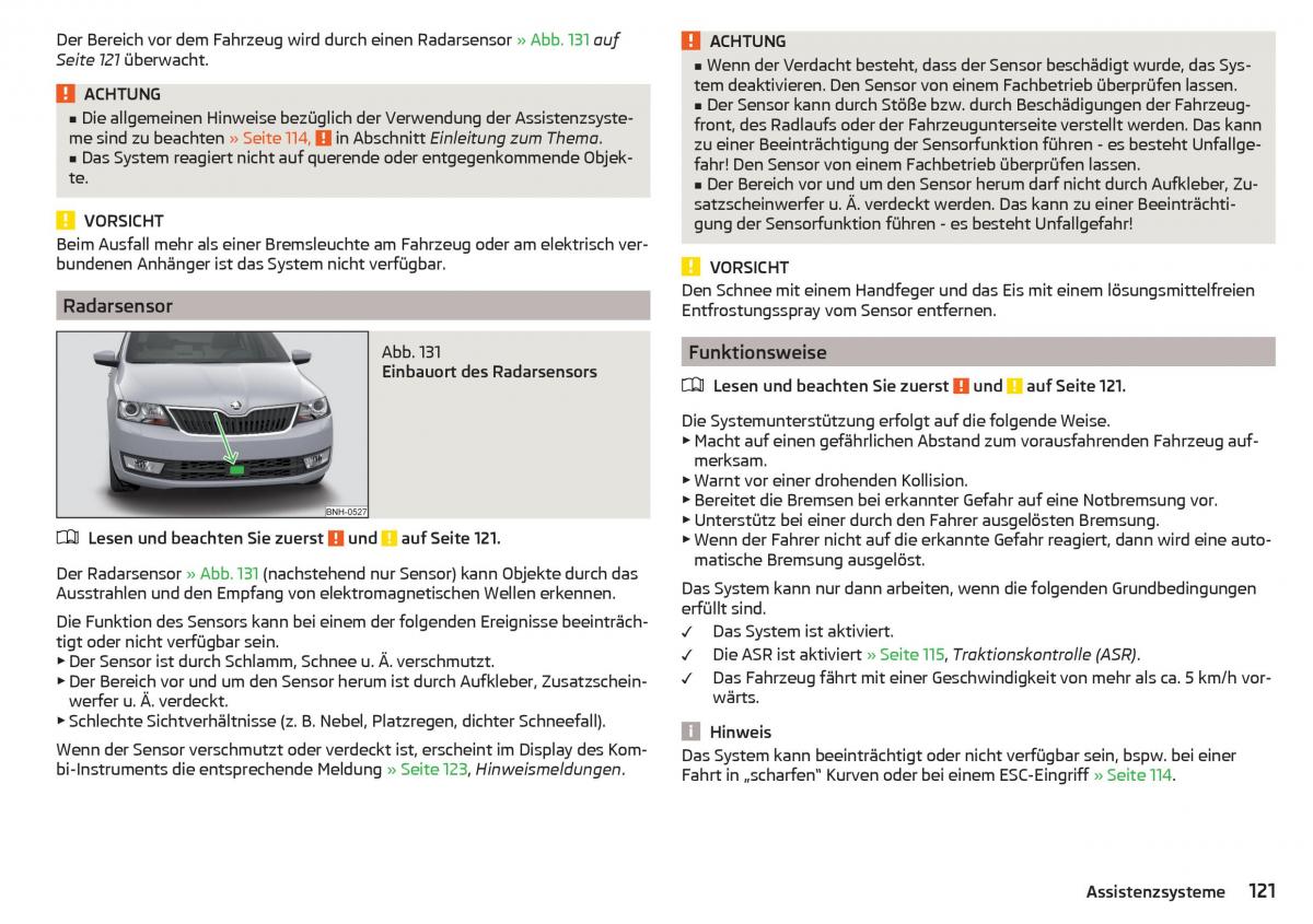 Skoda Rapid Handbuch / page 123