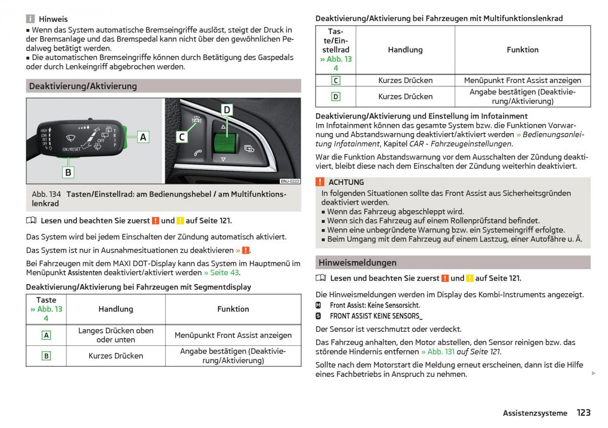 Skoda Rapid Handbuch / page 125