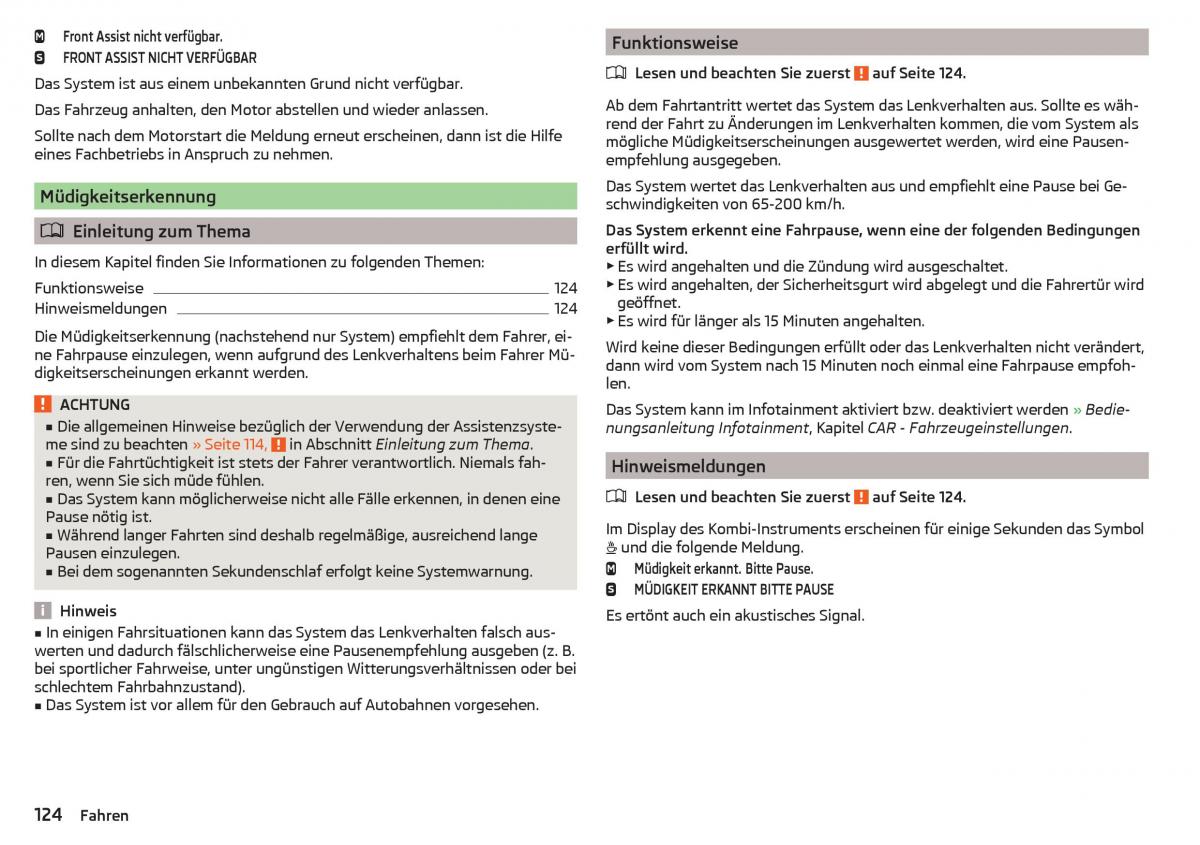 Skoda Rapid Handbuch / page 126