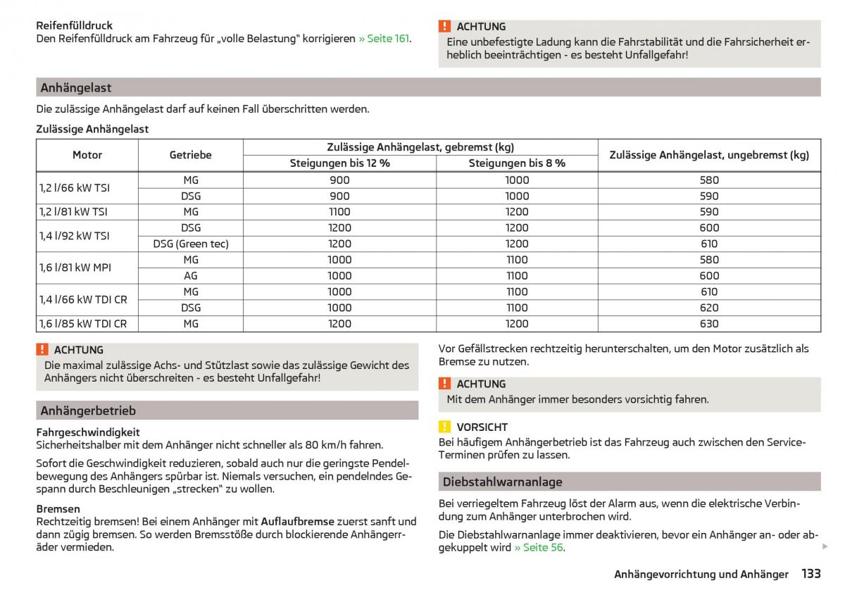 Skoda Rapid Handbuch / page 135