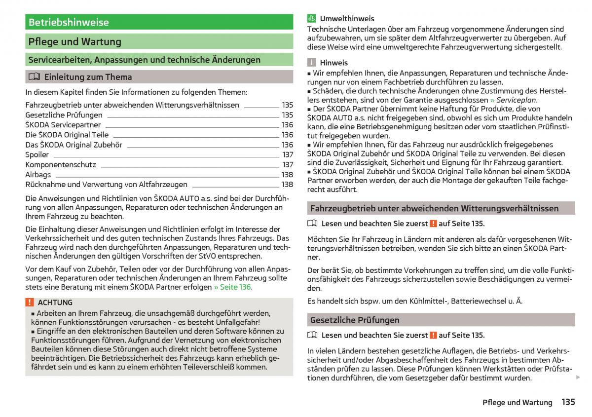 Skoda Rapid Handbuch / page 137