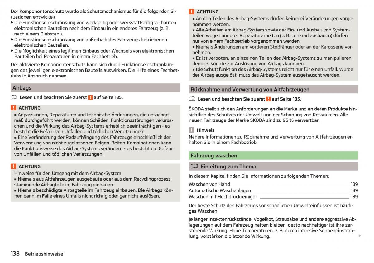 Skoda Rapid Handbuch / page 140