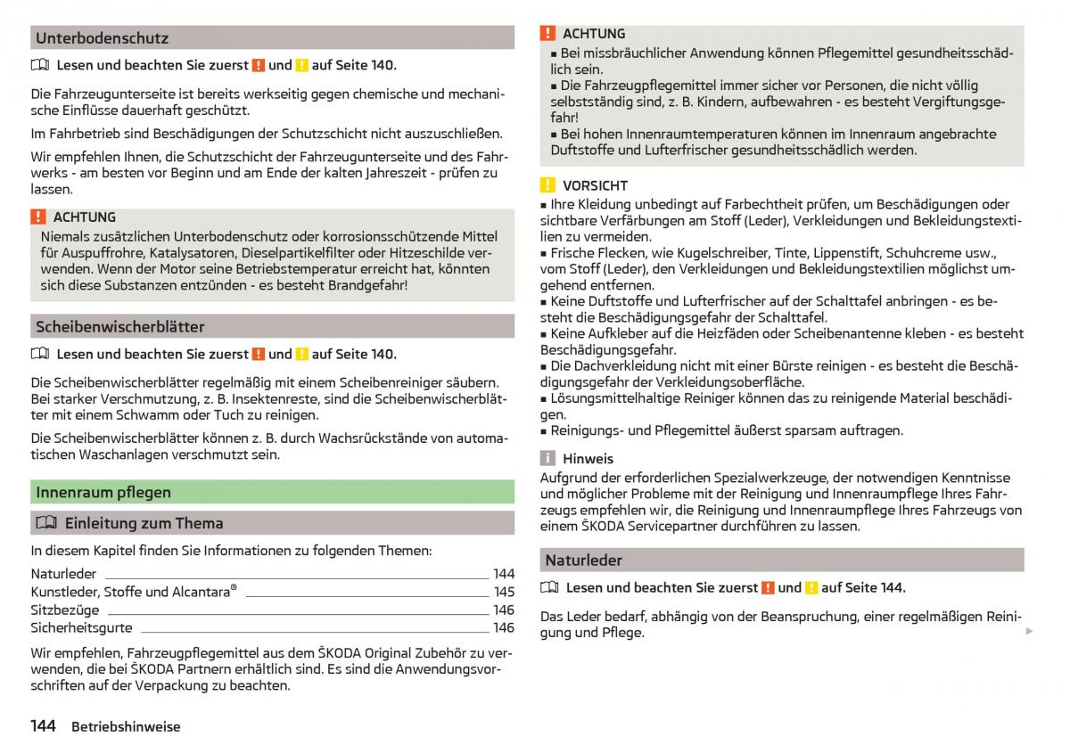 Skoda Rapid Handbuch / page 146