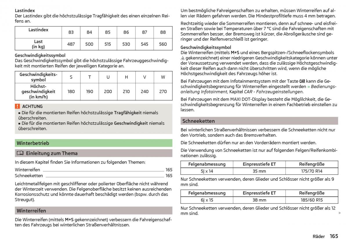 Skoda Rapid Handbuch / page 167