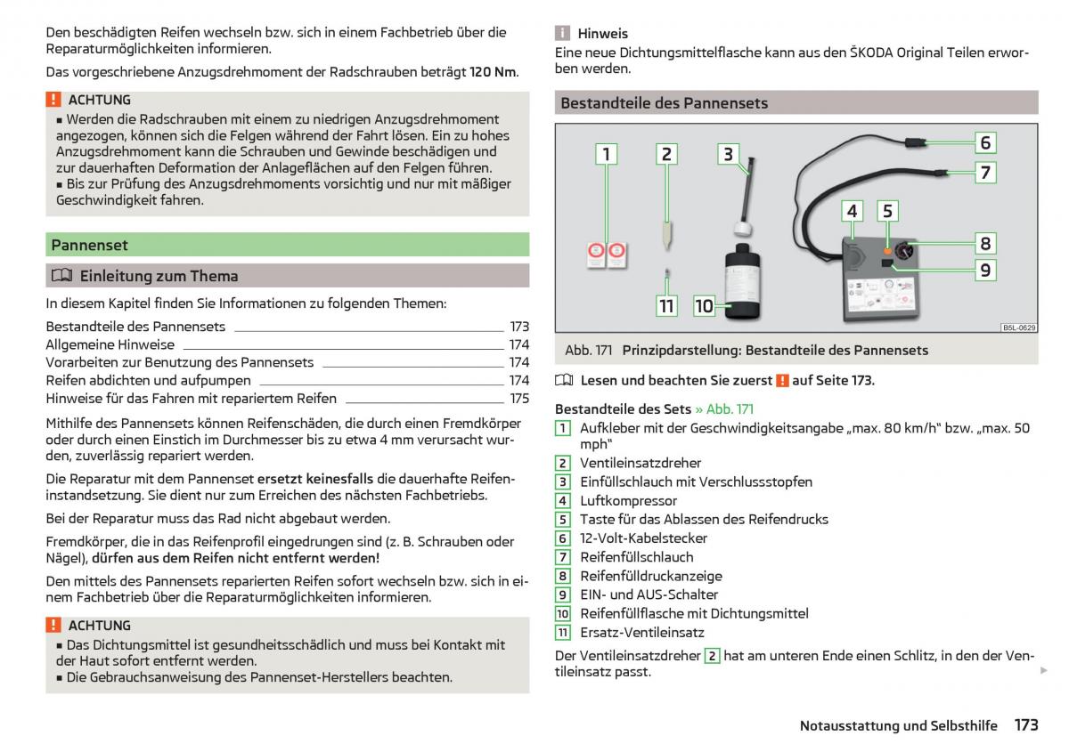 Skoda Rapid Handbuch / page 175