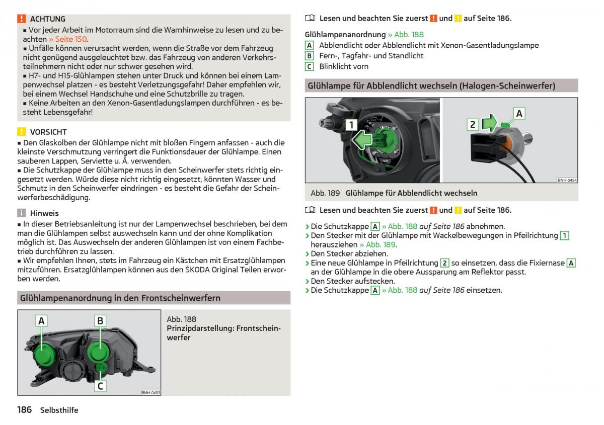 Skoda Rapid Handbuch / page 188