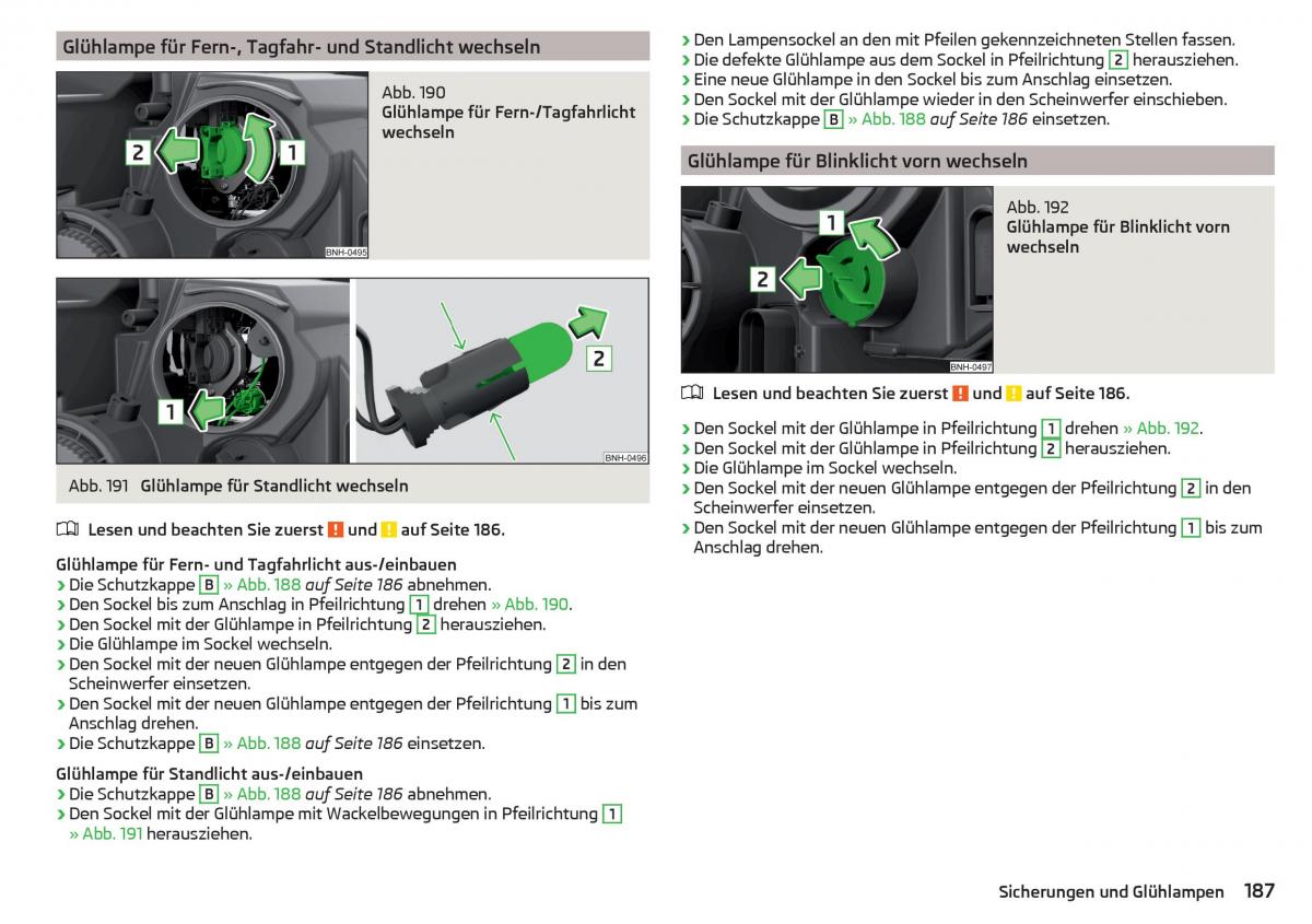 Skoda Rapid Handbuch / page 189