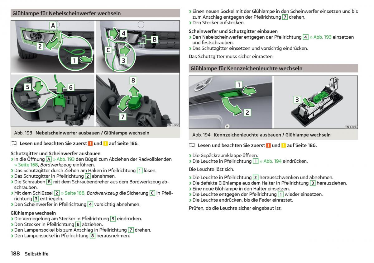 Skoda Rapid Handbuch / page 190