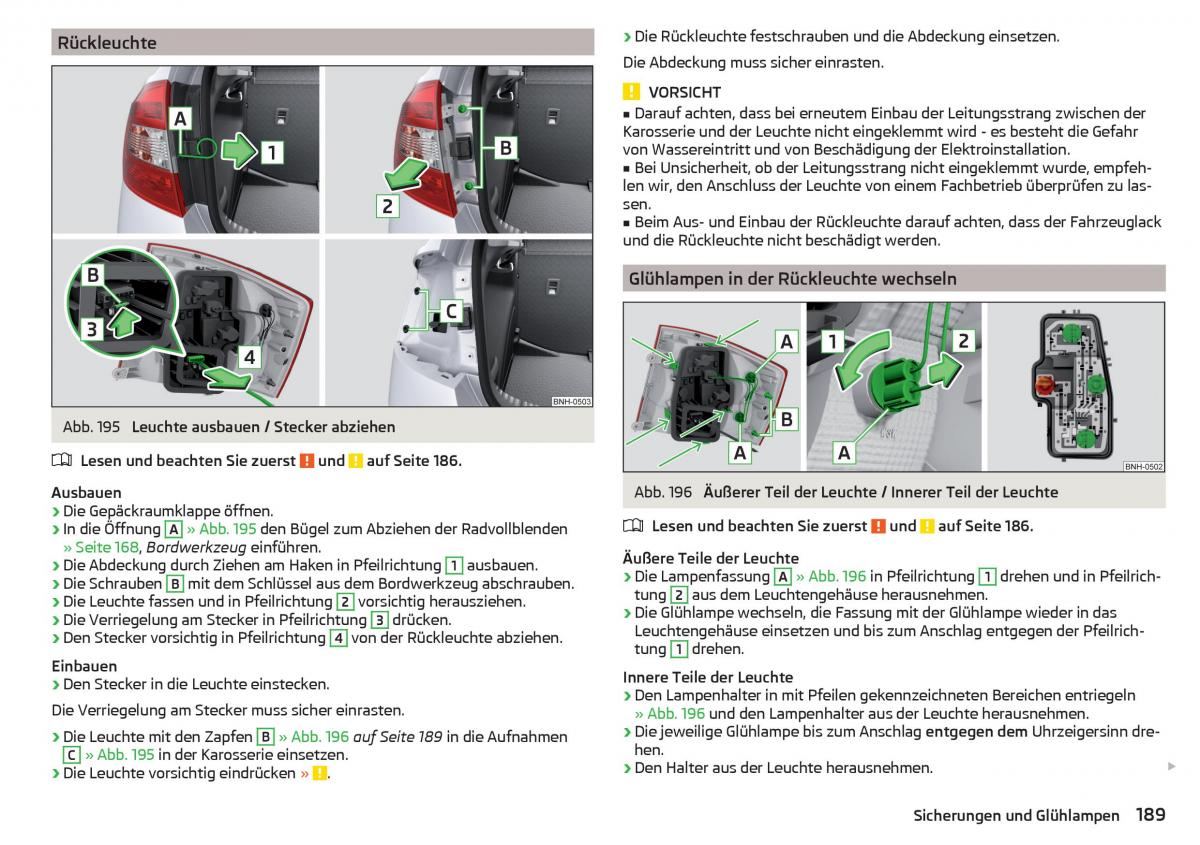 Skoda Rapid Handbuch / page 191