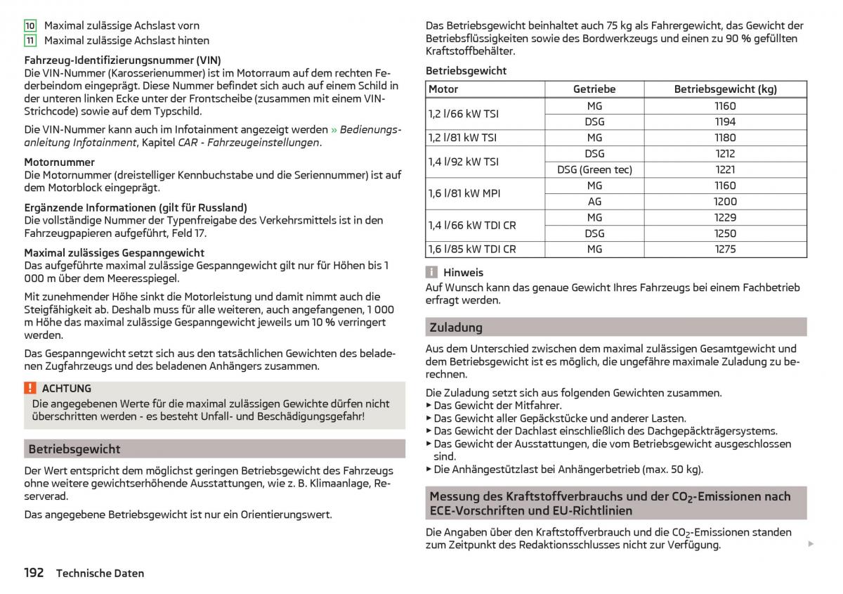 Skoda Rapid Handbuch / page 194