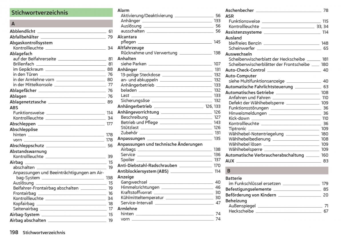 Skoda Rapid Handbuch / page 200