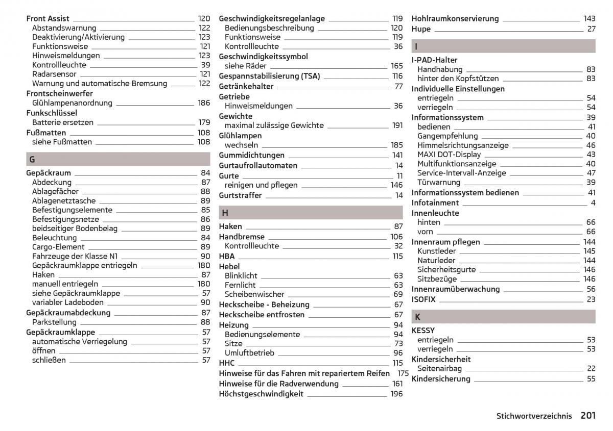 Skoda Rapid Handbuch / page 203