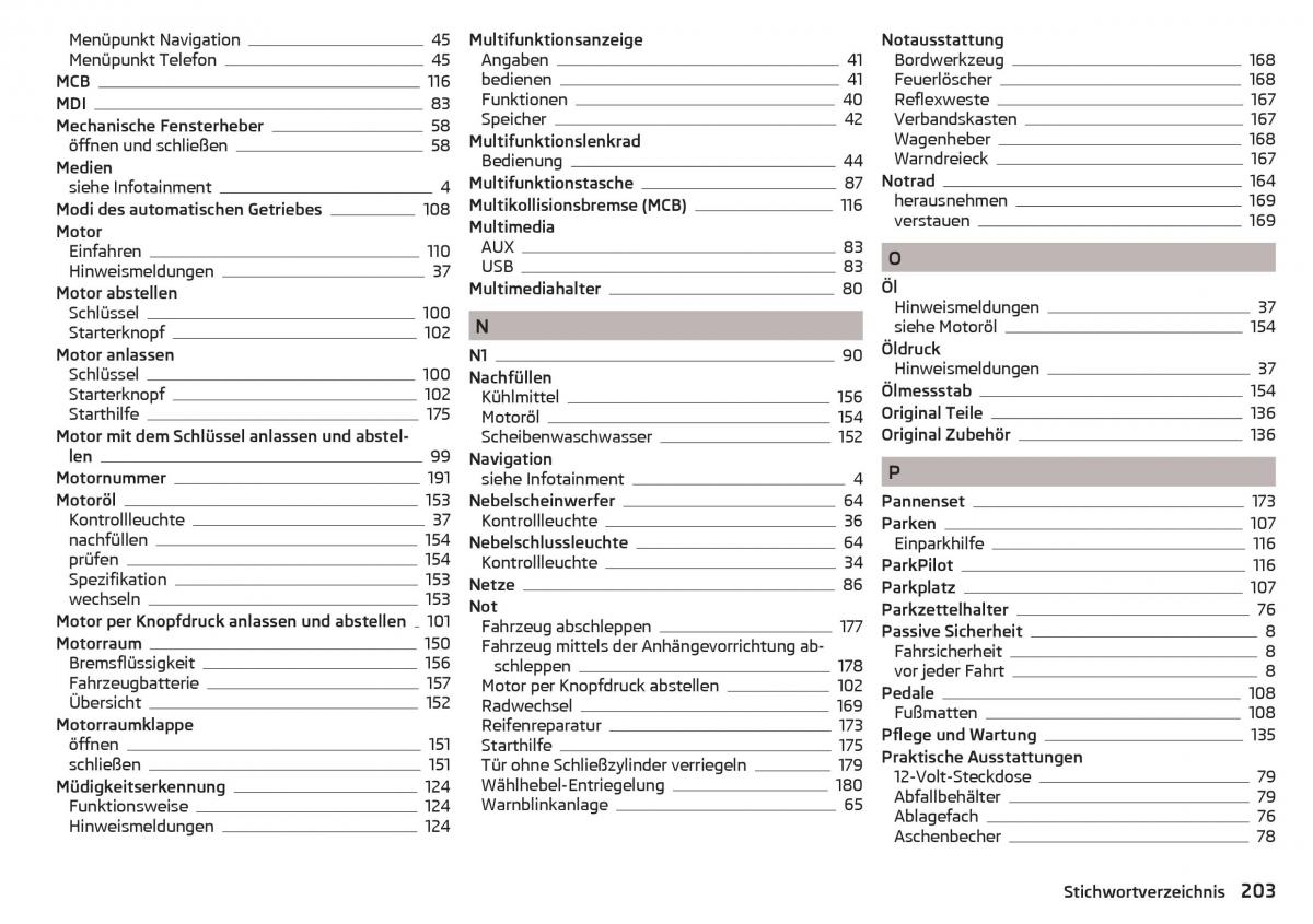 Skoda Rapid Handbuch / page 205