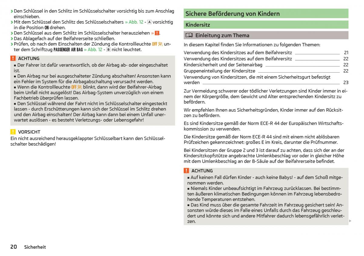 Skoda Rapid Handbuch / page 22