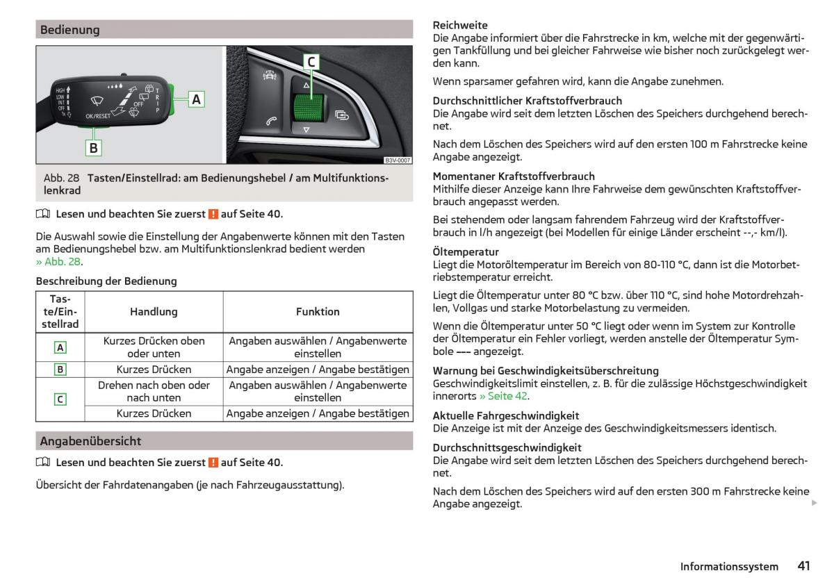 Skoda Rapid Handbuch / page 43