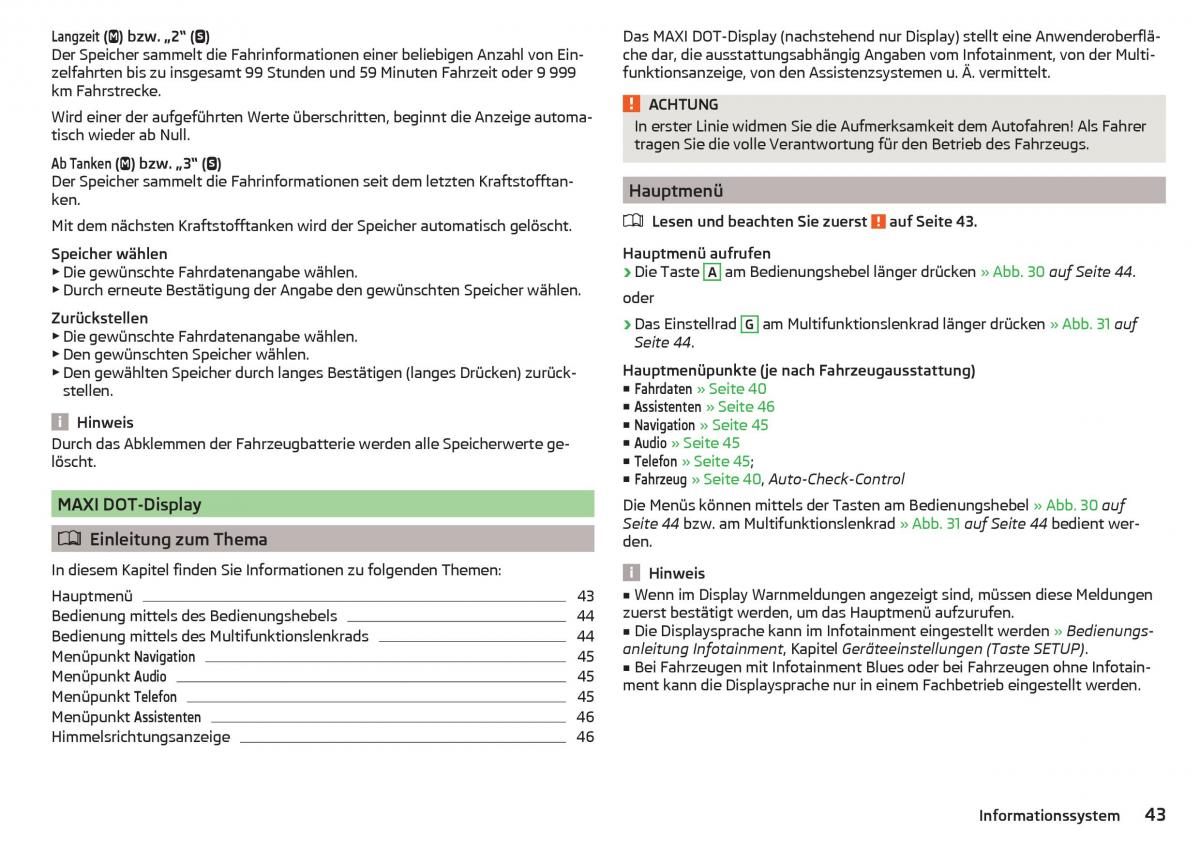 Skoda Rapid Handbuch / page 45