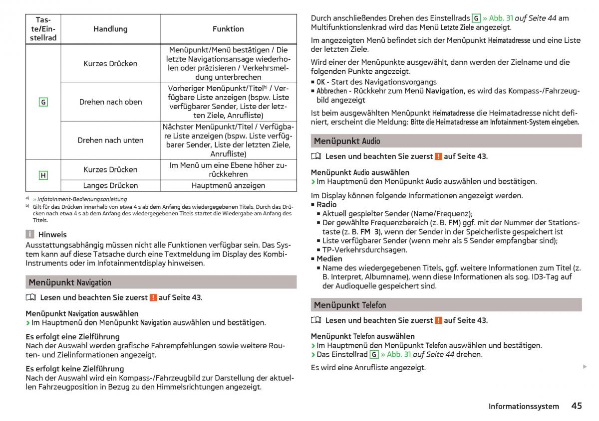 Skoda Rapid Handbuch / page 47