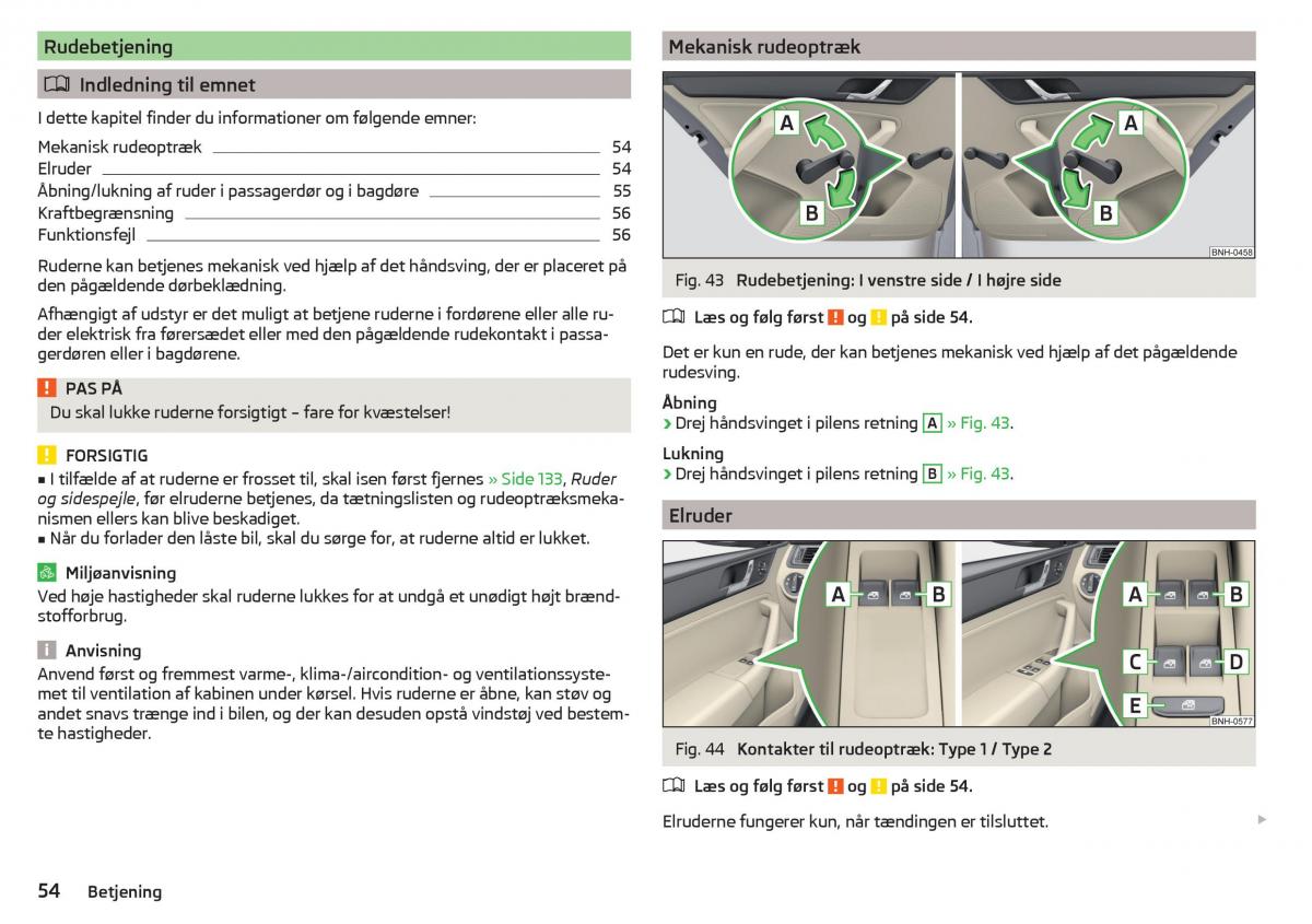 Skoda Rapid Bilens instruktionsbog / page 56