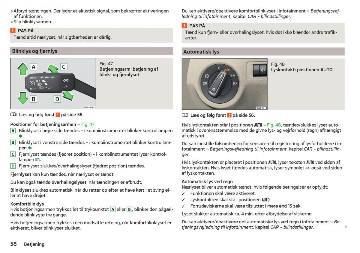 Skoda Rapid Bilens instruktionsbog / page 60