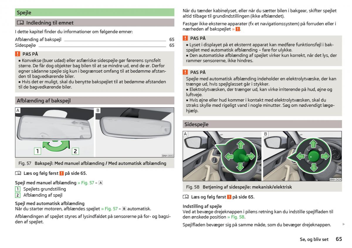 Skoda Rapid Bilens instruktionsbog / page 67