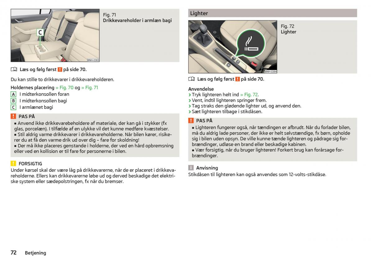 Skoda Rapid Bilens instruktionsbog / page 74