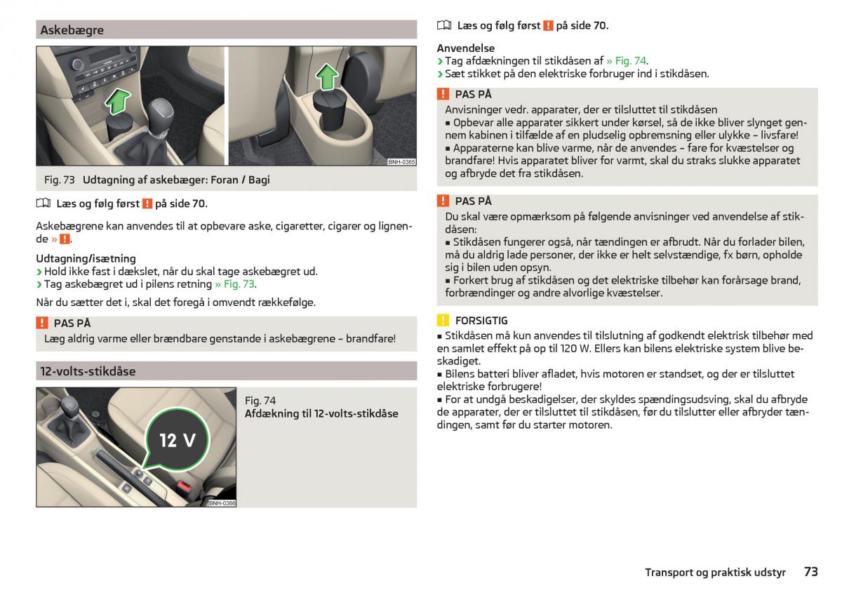 Skoda Rapid Bilens instruktionsbog / page 75