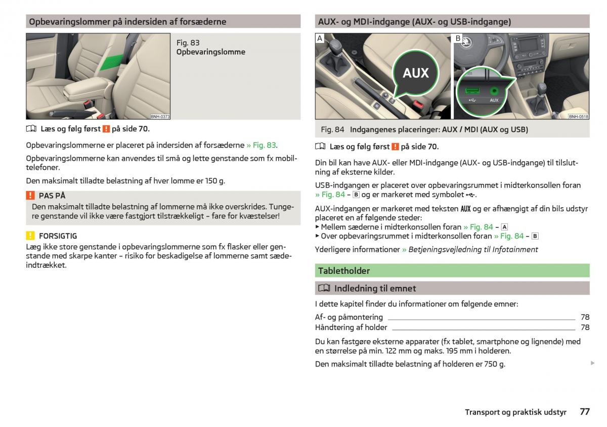 Skoda Rapid Bilens instruktionsbog / page 79