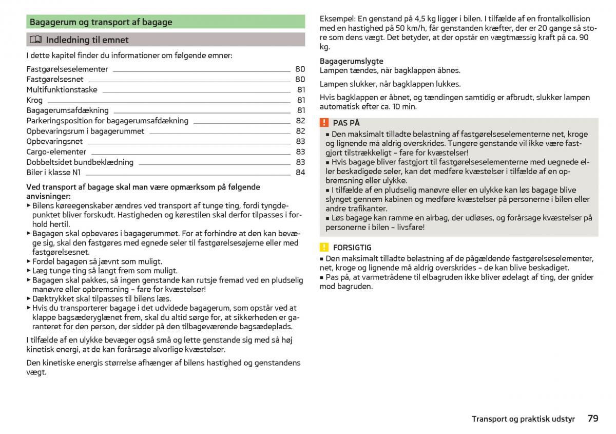 Skoda Rapid Bilens instruktionsbog / page 81