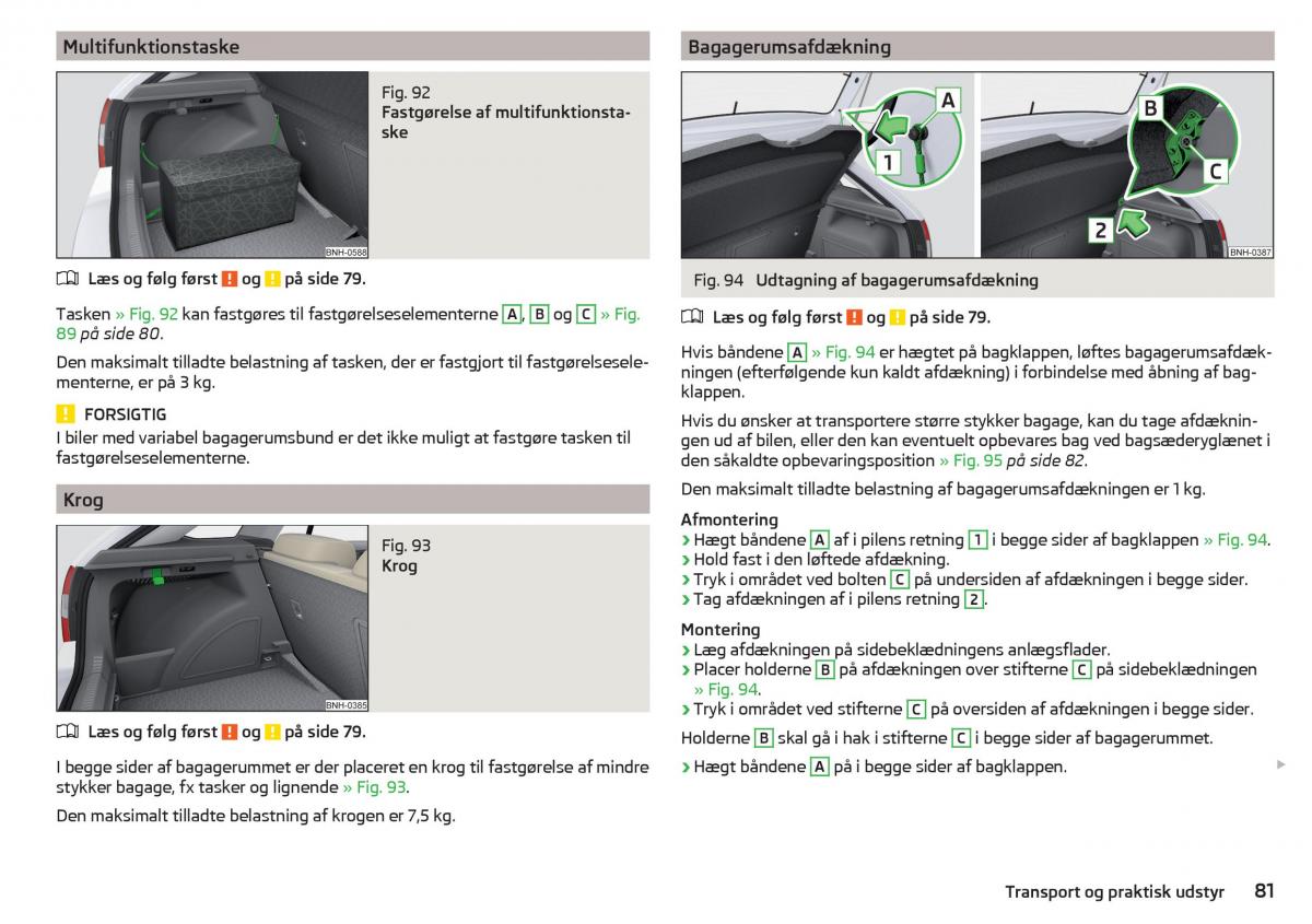 Skoda Rapid Bilens instruktionsbog / page 83