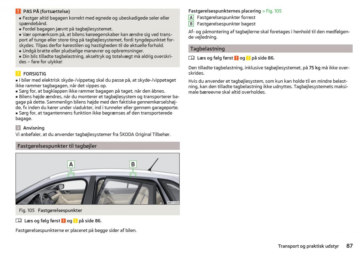 Skoda Rapid Bilens instruktionsbog / page 89