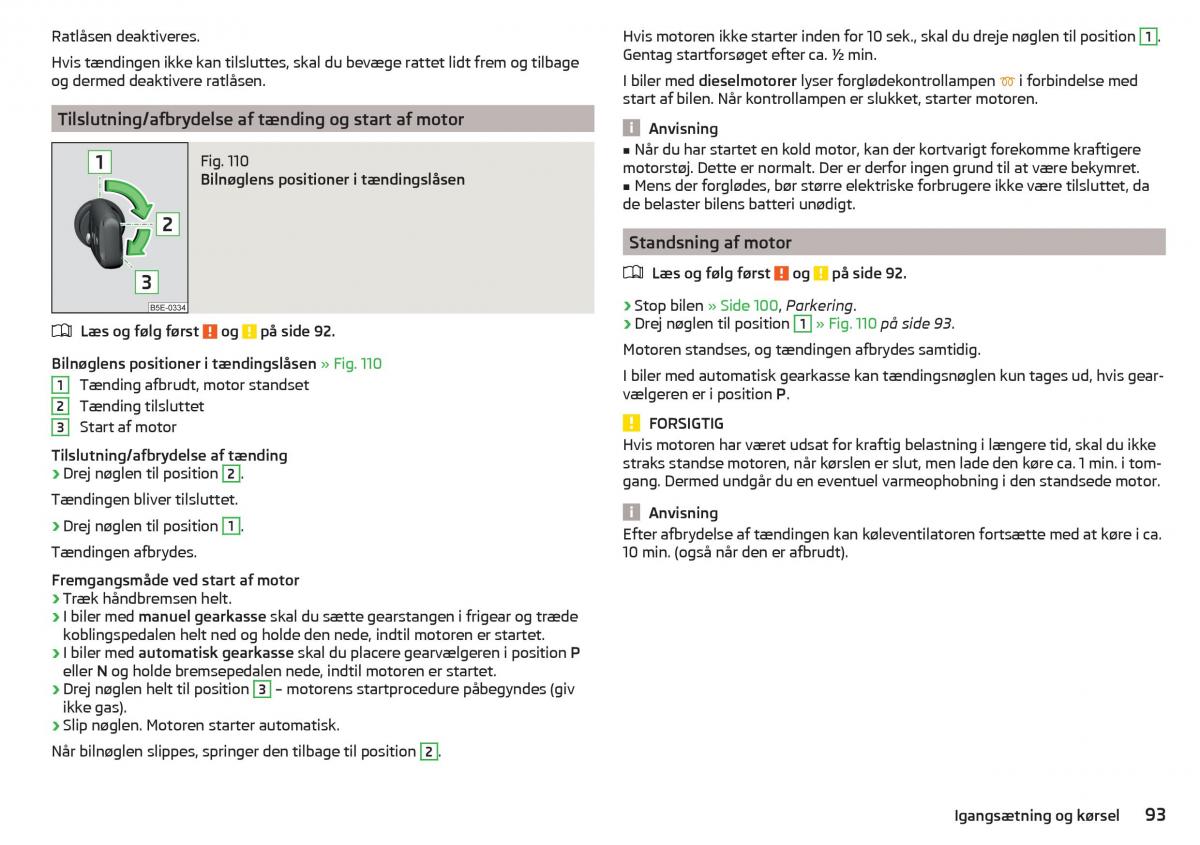 Skoda Rapid Bilens instruktionsbog / page 95