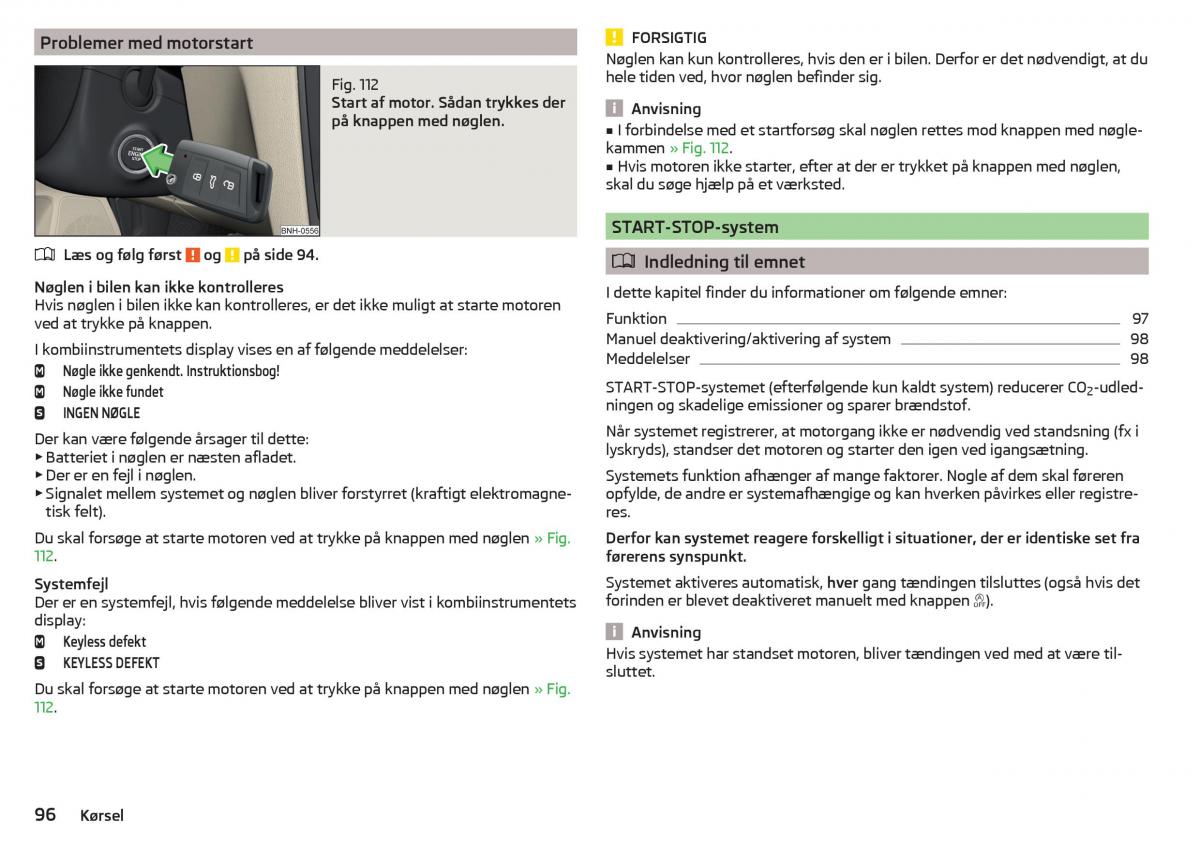 Skoda Rapid Bilens instruktionsbog / page 98