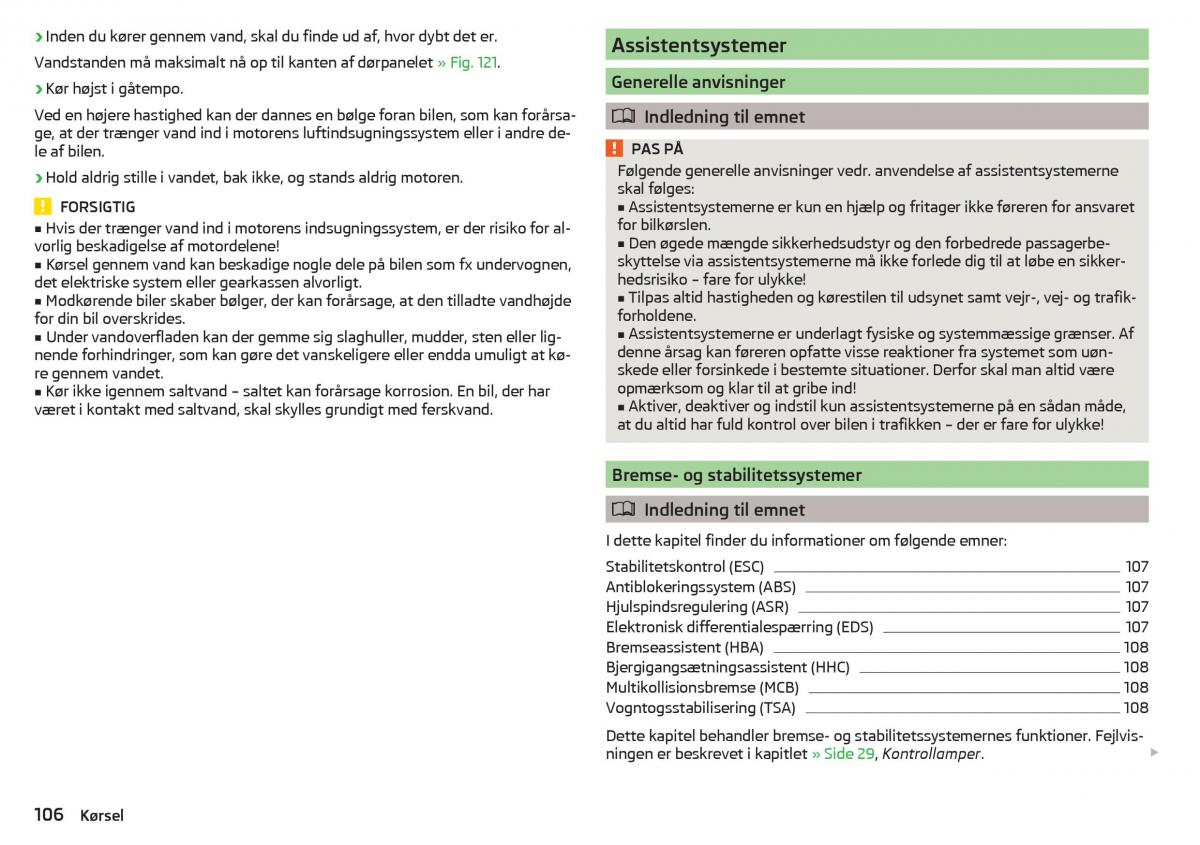 Skoda Rapid Bilens instruktionsbog / page 108