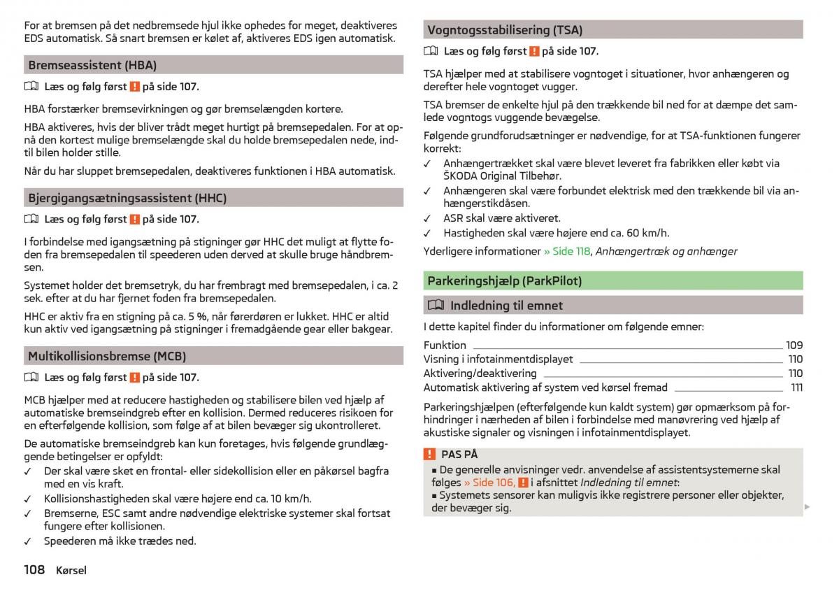 Skoda Rapid Bilens instruktionsbog / page 110