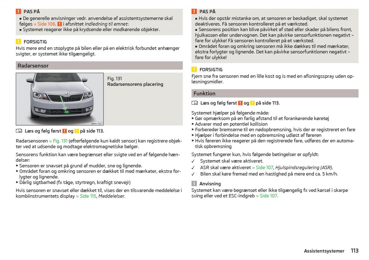 Skoda Rapid Bilens instruktionsbog / page 115