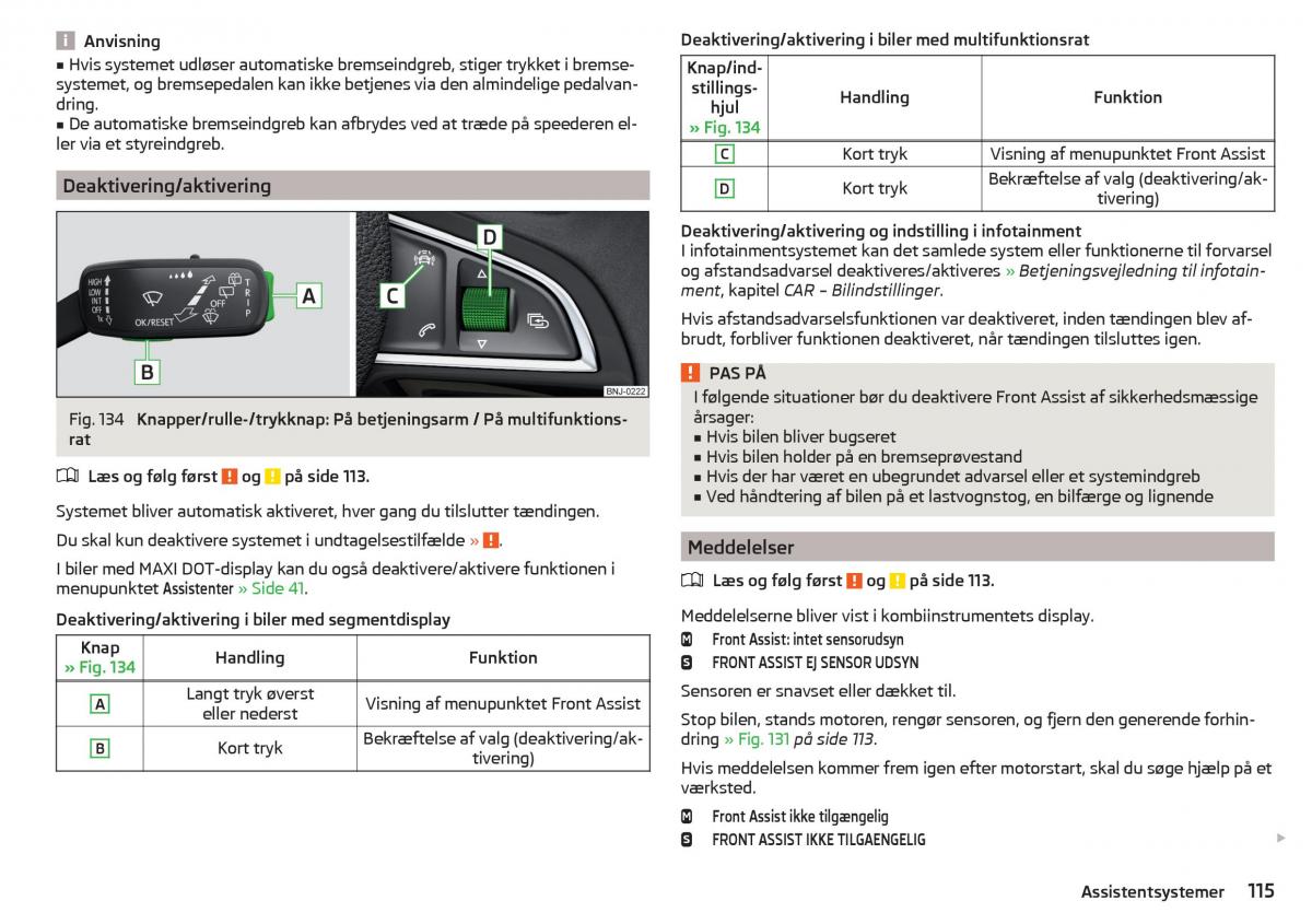 Skoda Rapid Bilens instruktionsbog / page 117