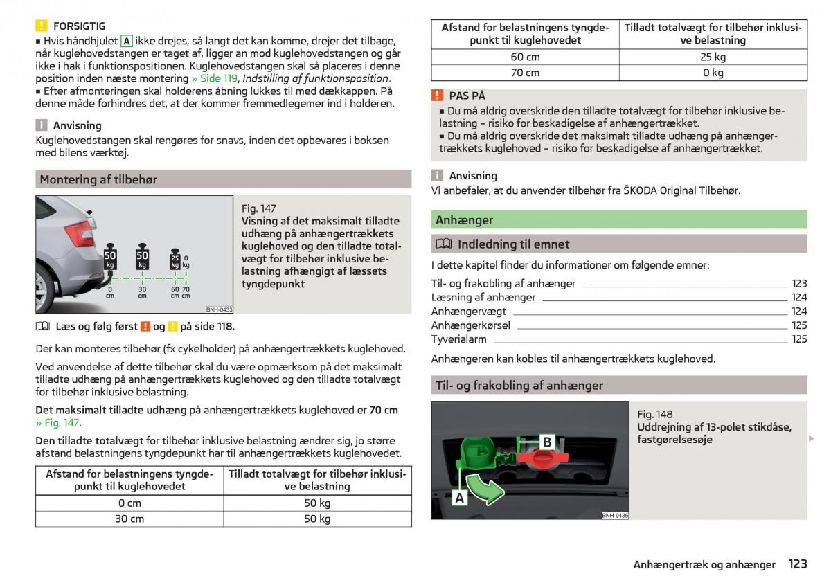 Skoda Rapid Bilens instruktionsbog / page 125