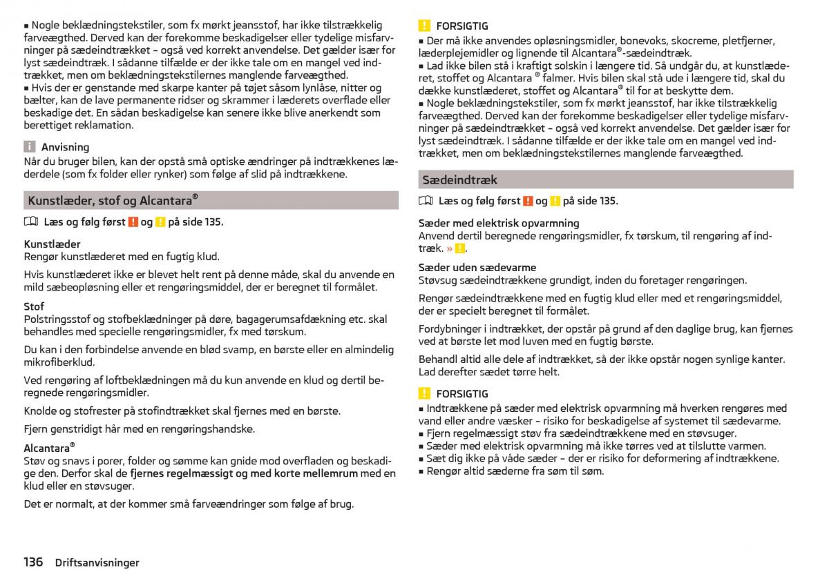 Skoda Rapid Bilens instruktionsbog / page 138