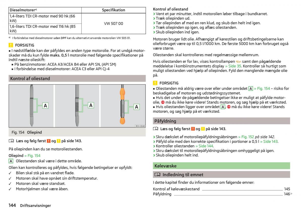 Skoda Rapid Bilens instruktionsbog / page 146