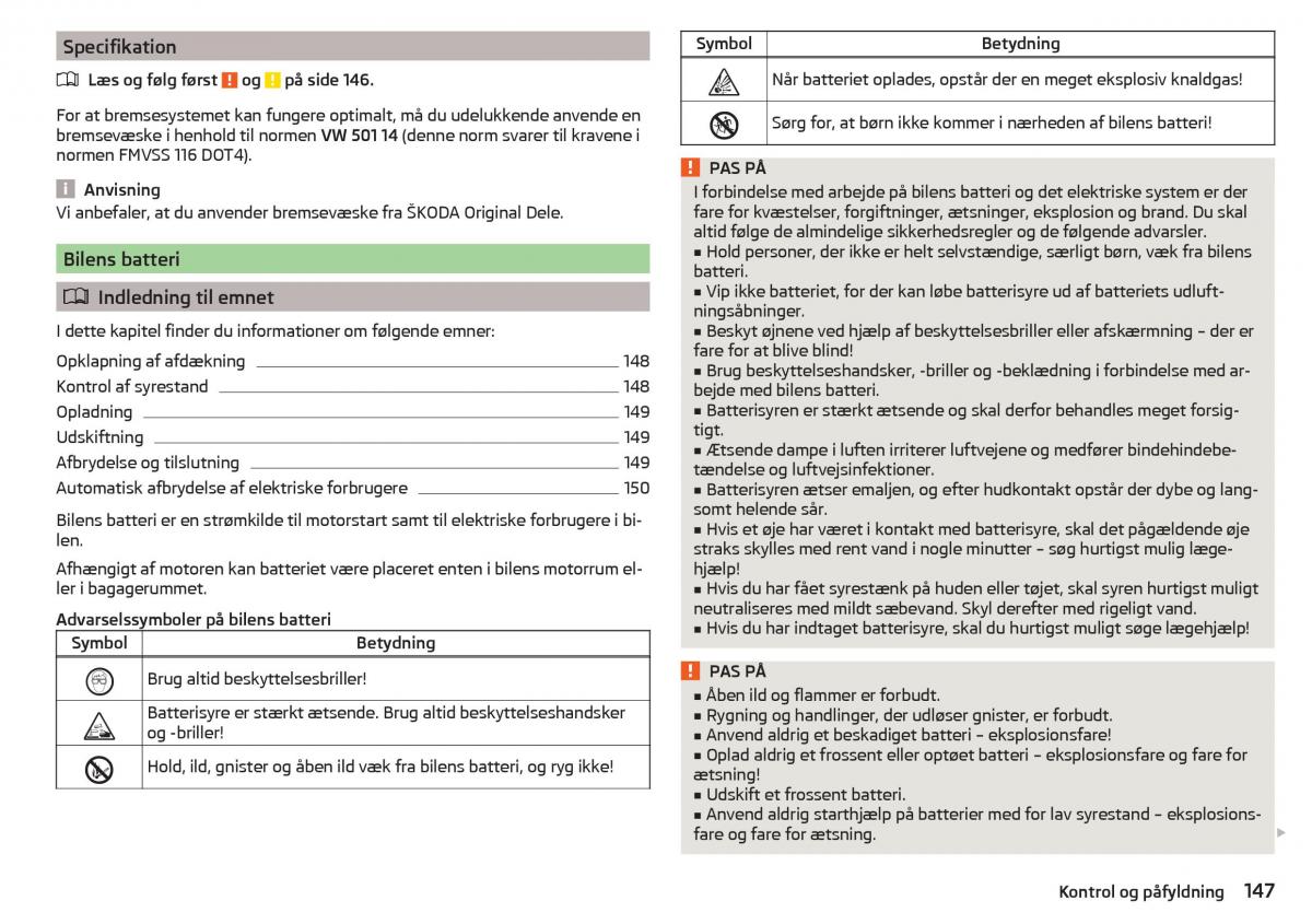 Skoda Rapid Bilens instruktionsbog / page 149