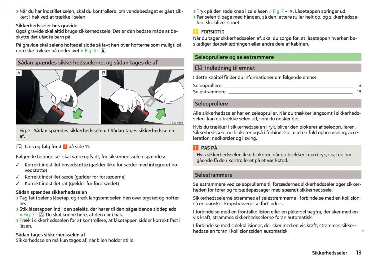 Skoda Rapid Bilens instruktionsbog / page 15