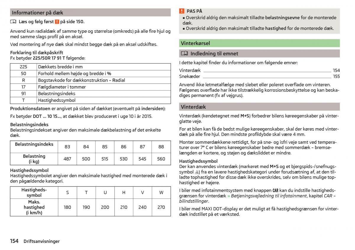 Skoda Rapid Bilens instruktionsbog / page 156