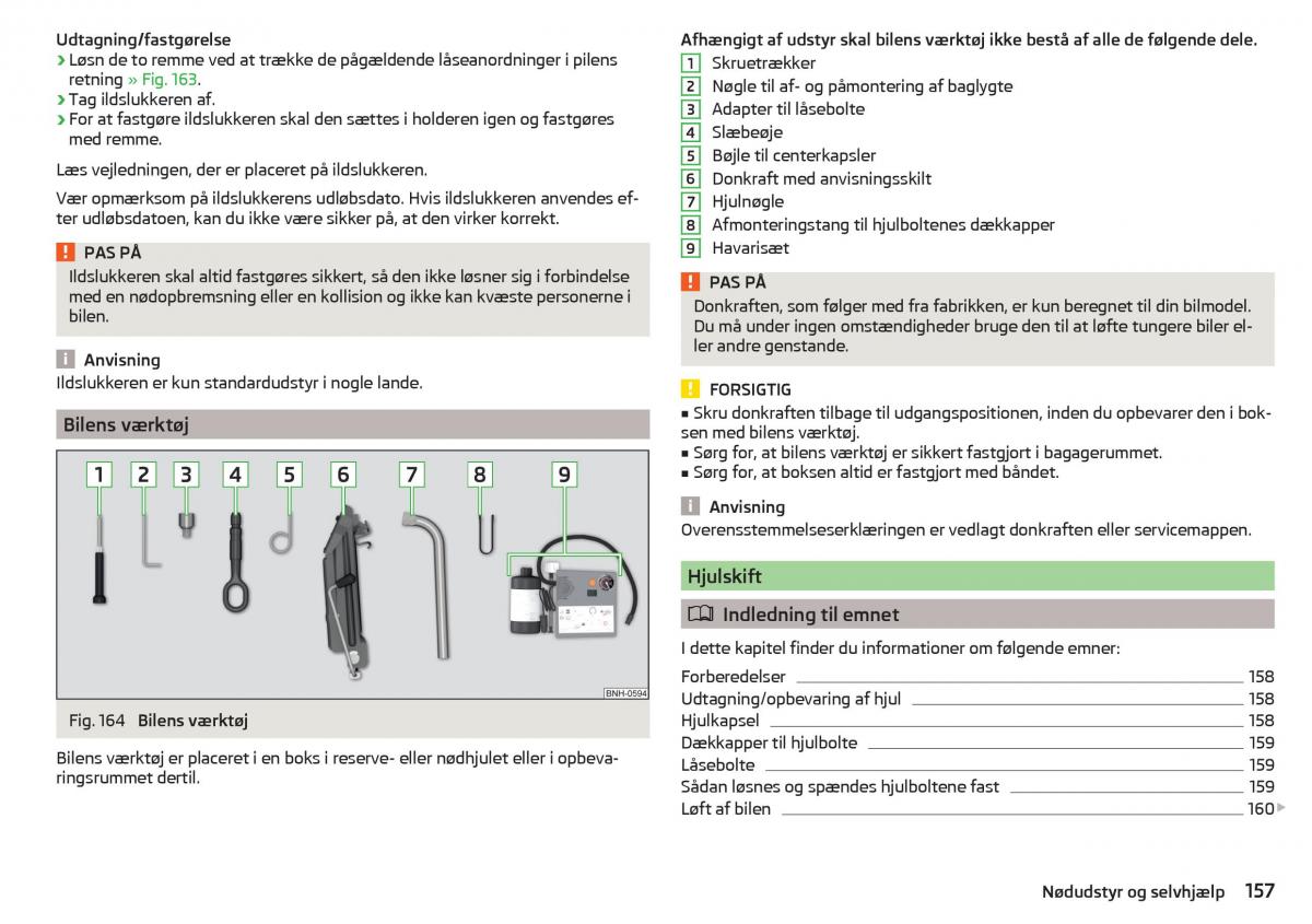 Skoda Rapid Bilens instruktionsbog / page 159