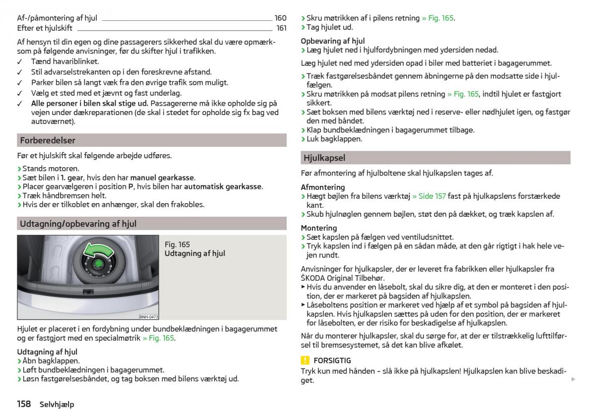 Skoda Rapid Bilens instruktionsbog / page 160