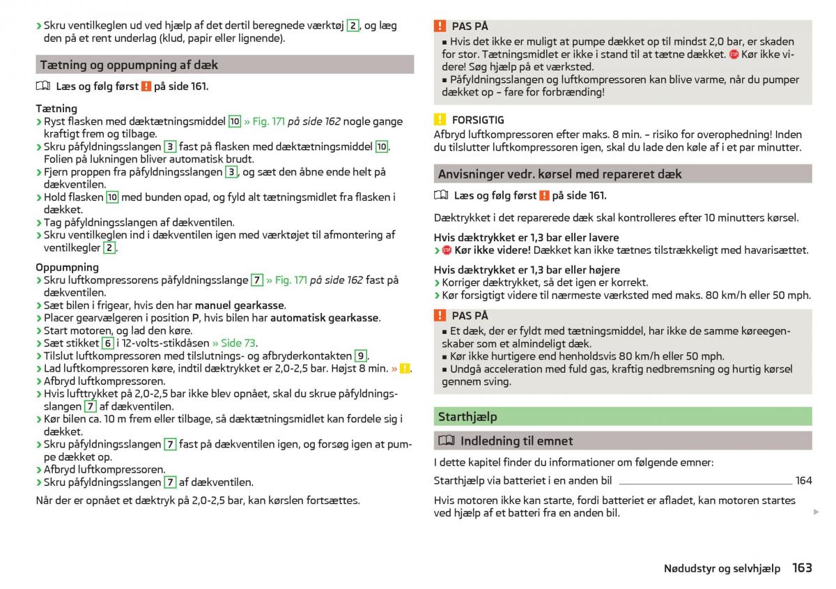 Skoda Rapid Bilens instruktionsbog / page 165