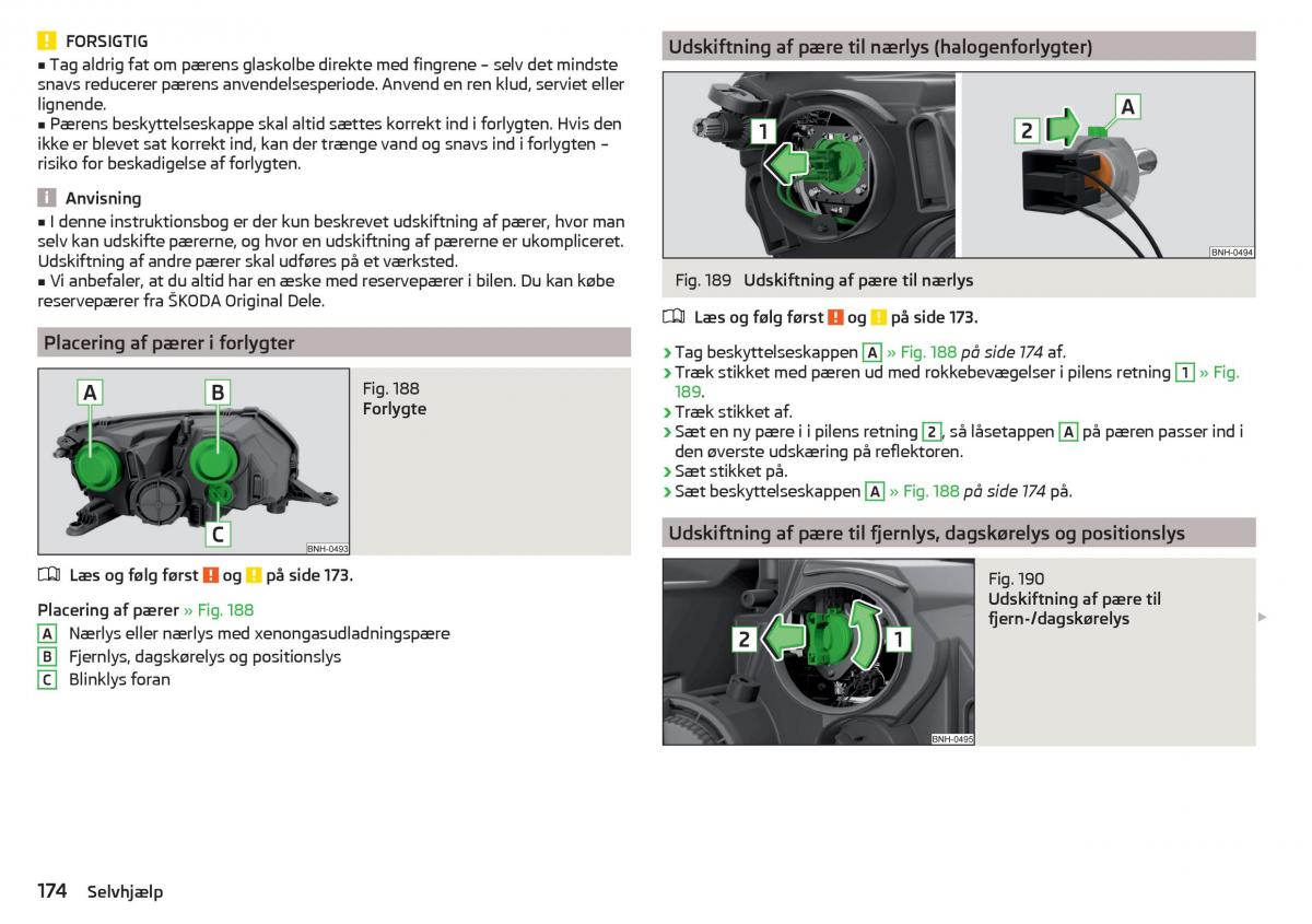 Skoda Rapid Bilens instruktionsbog / page 176