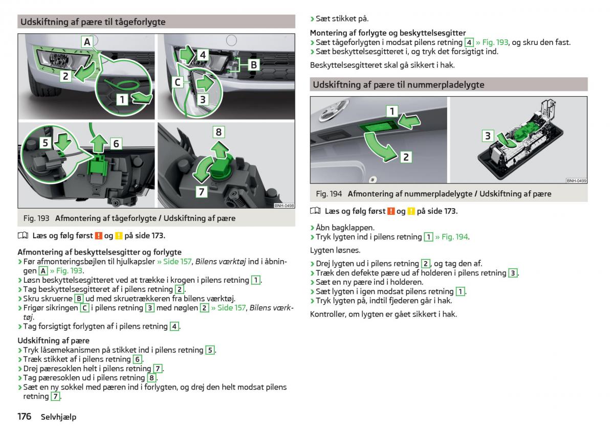 Skoda Rapid Bilens instruktionsbog / page 178